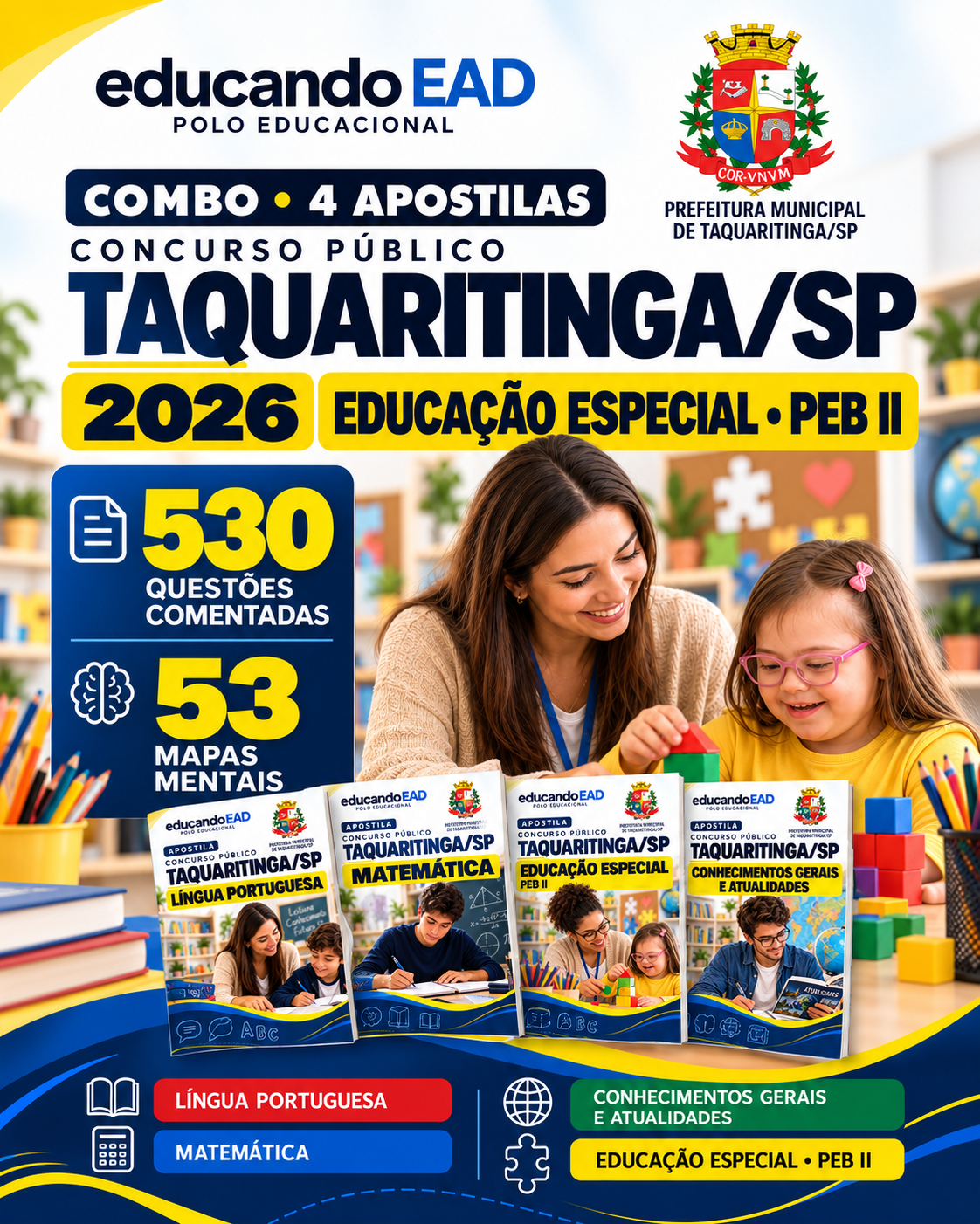 Combo Educação Especial PEB II Taquaritinga/SP
