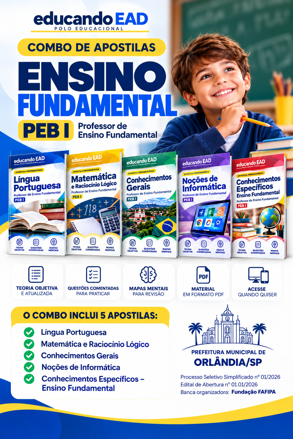 Combo Ensino Fundamental PEB I - Orlandia/SP